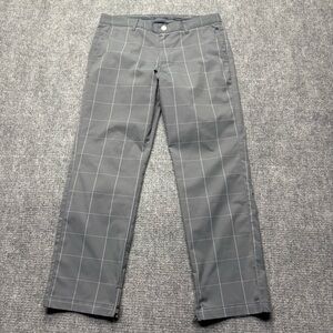 Bonobos Maide Golf Pant Men 34x30 Gray Windowpane Straight Zip Ankle Performance